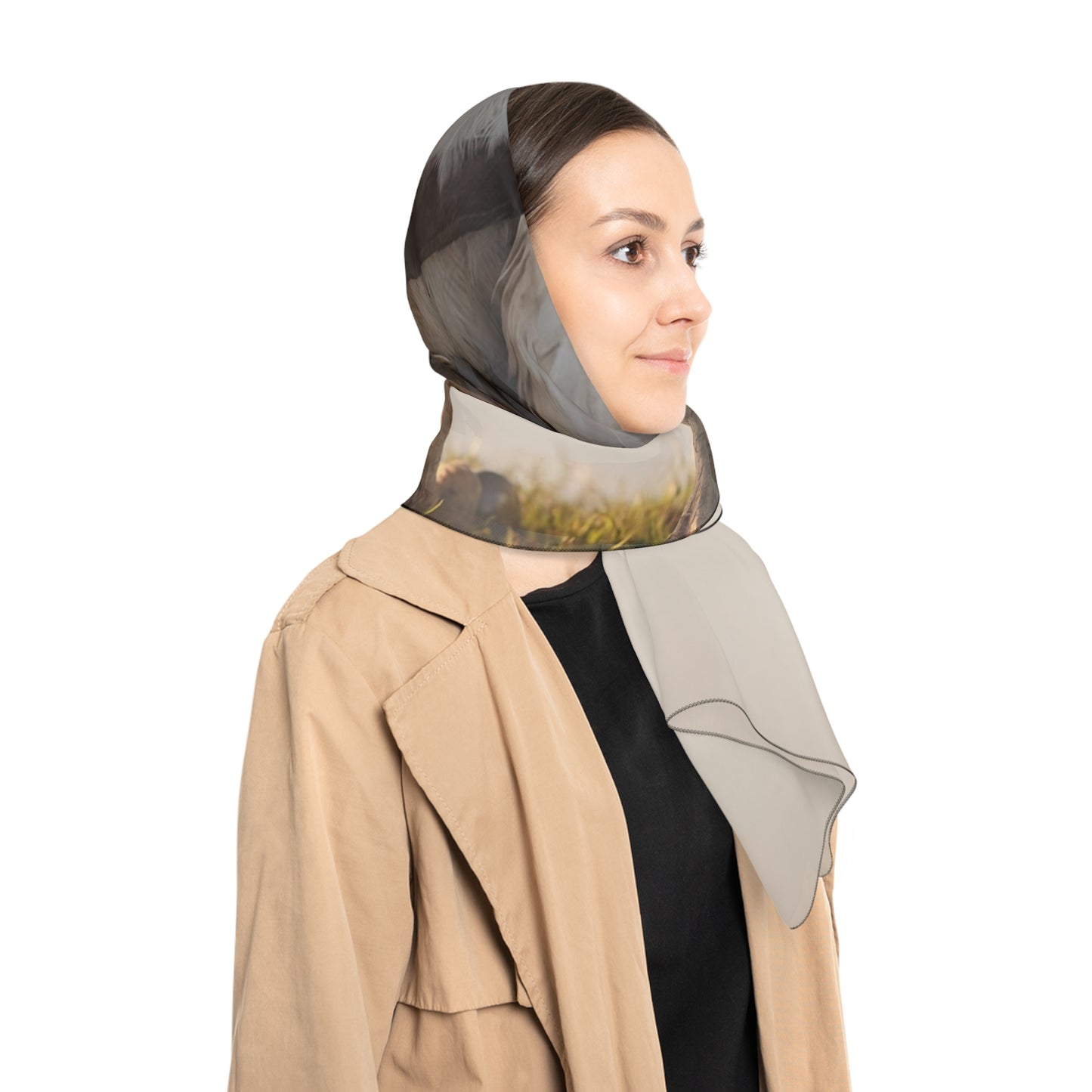 Young Rider on White Eagle Poly Scarf – Dawn’s Skybound Companion