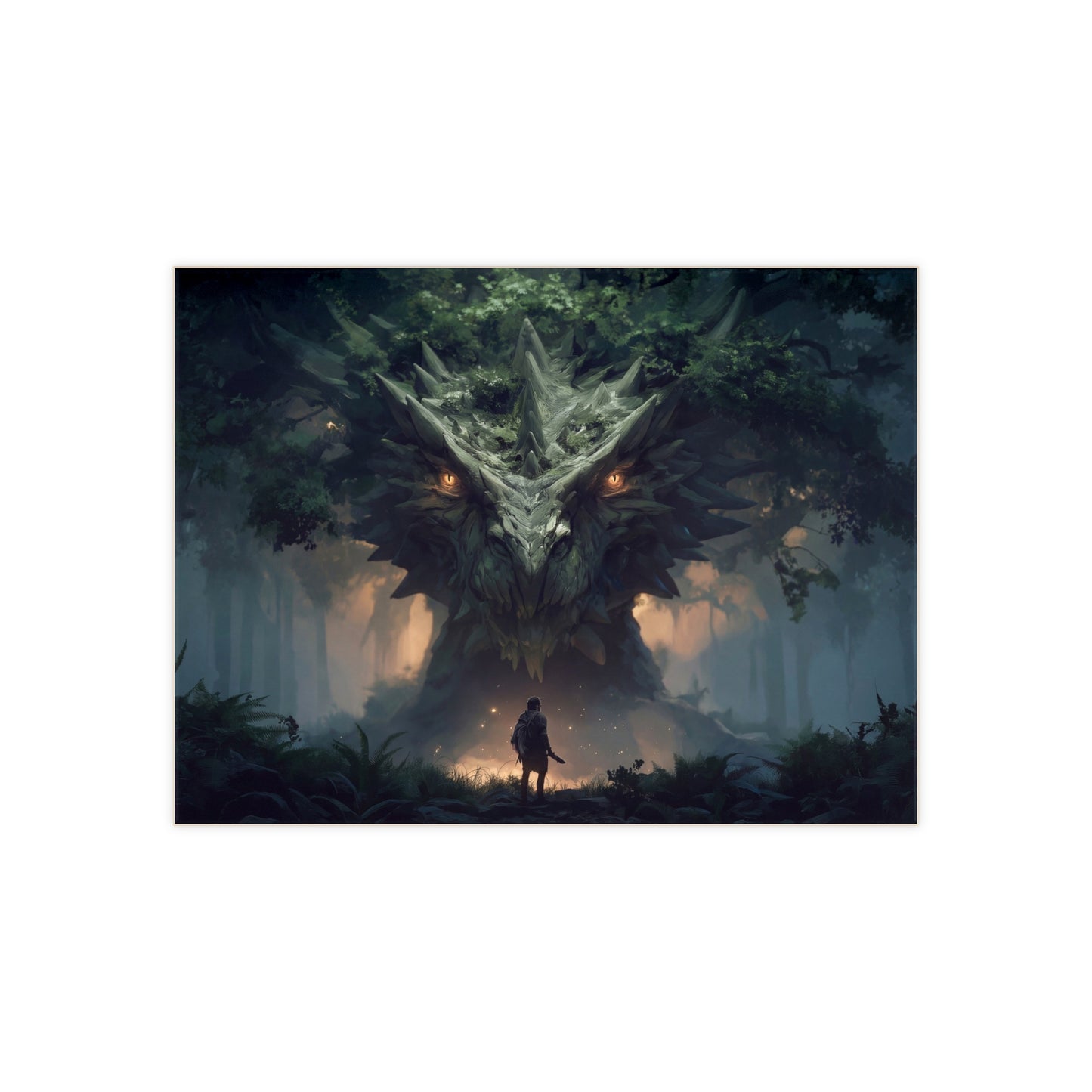 Forest Guardian Dragon Ceramic Photo Tile – Whispers of the Ancient Grove