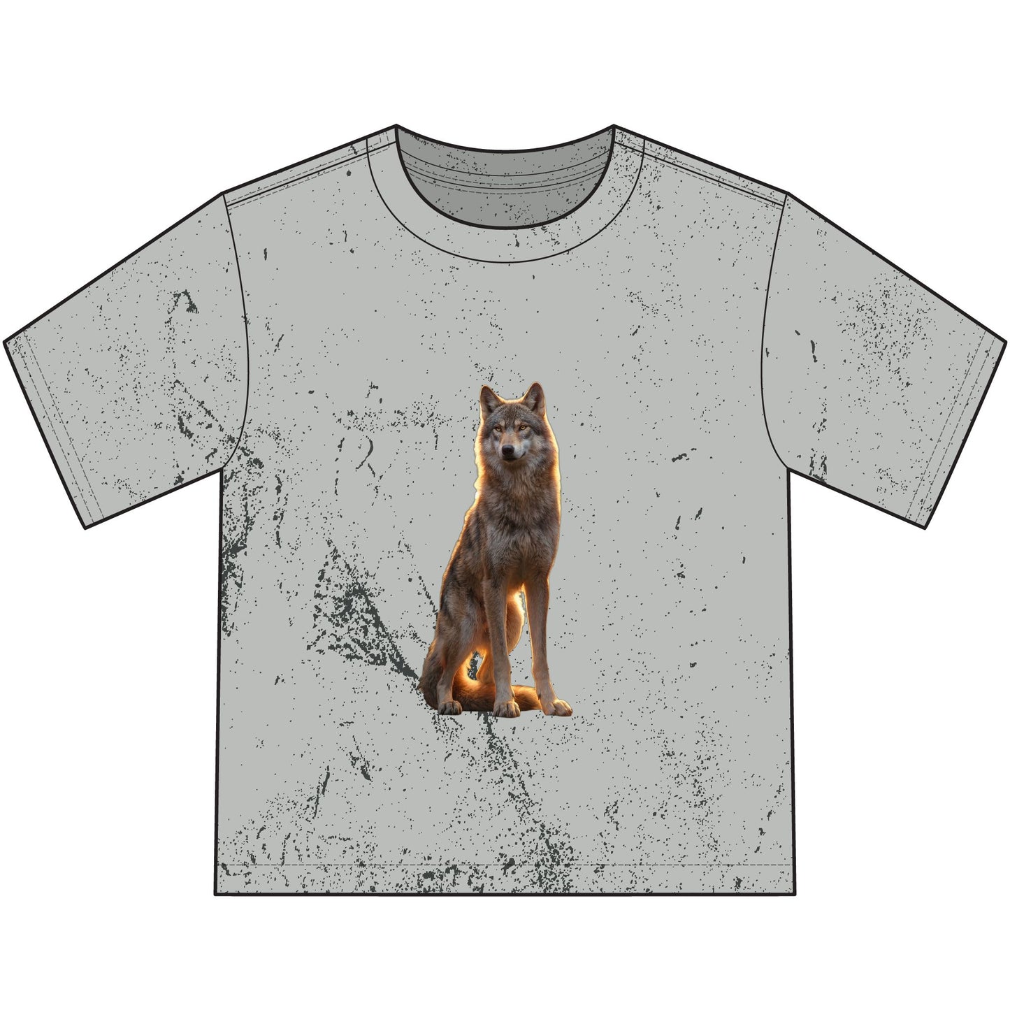 Golden Hour Guardian Youth T-Shirt – Sitting Wolf Sunset Silhouette