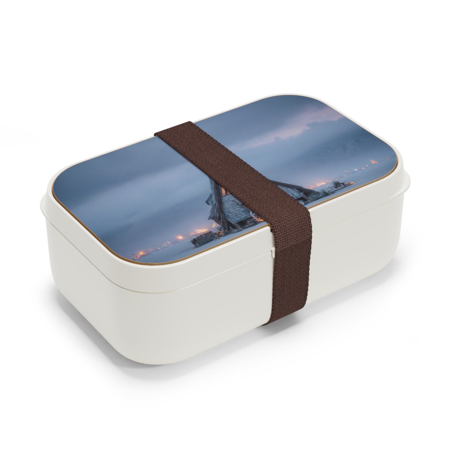 Frostbound A-Frame Cabin Bento Lunch Box – Warmth in a Winter Wonderland