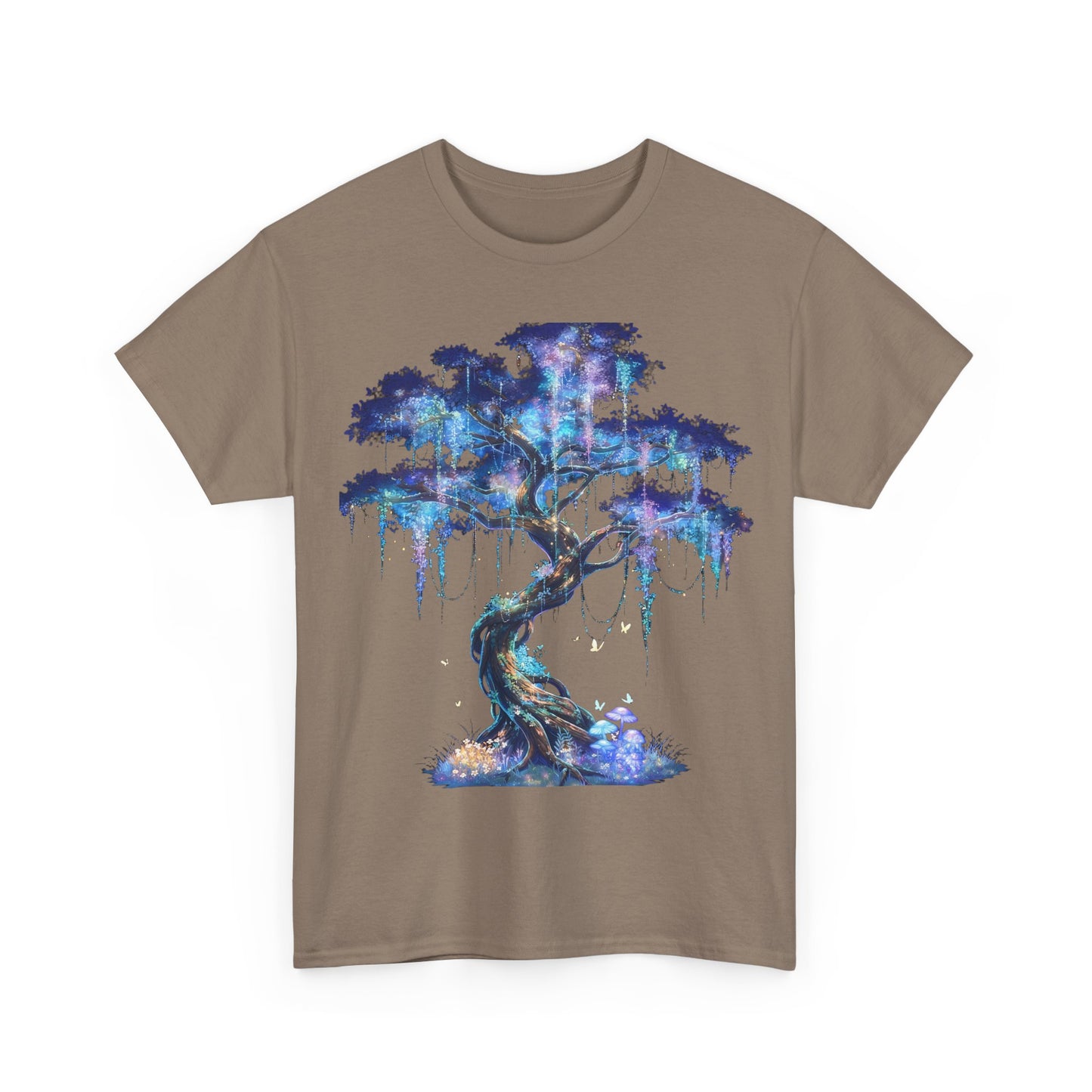 Mystic Glow Tree Unisex Heavy Cotton Tee – Bioluminescent Forest Guardian