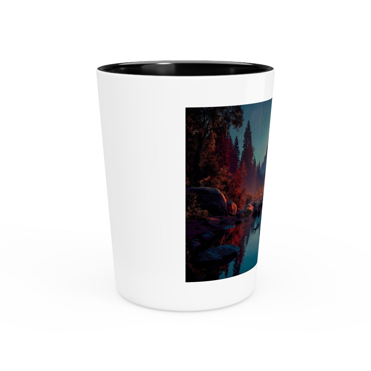 Half Dome Starlight Shot Glass – Midnight Reflections in a Quiet Valley