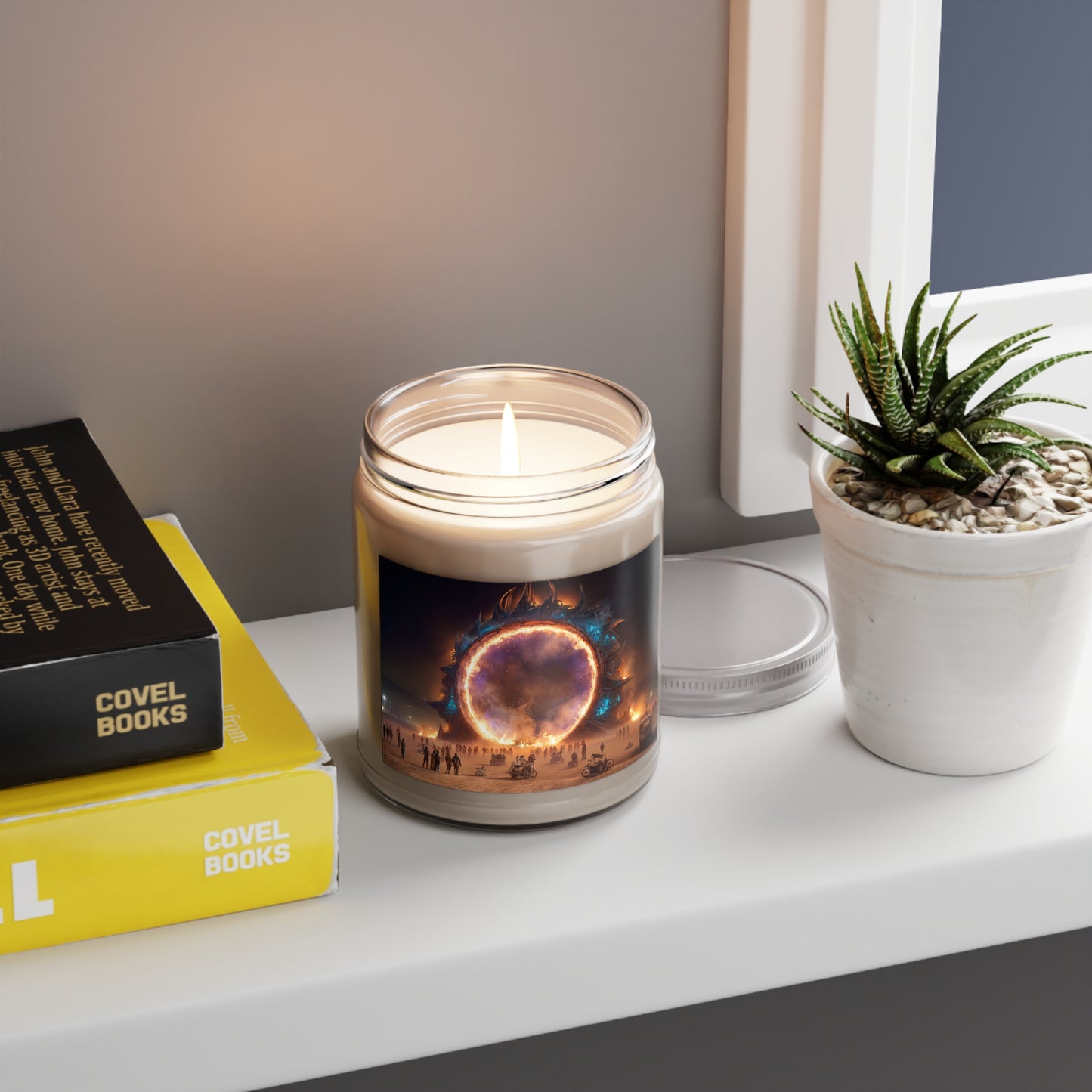Celestial Vortex Scented Soy Candles with White Lid, 9oz – Indigo Cloud Dreamscape