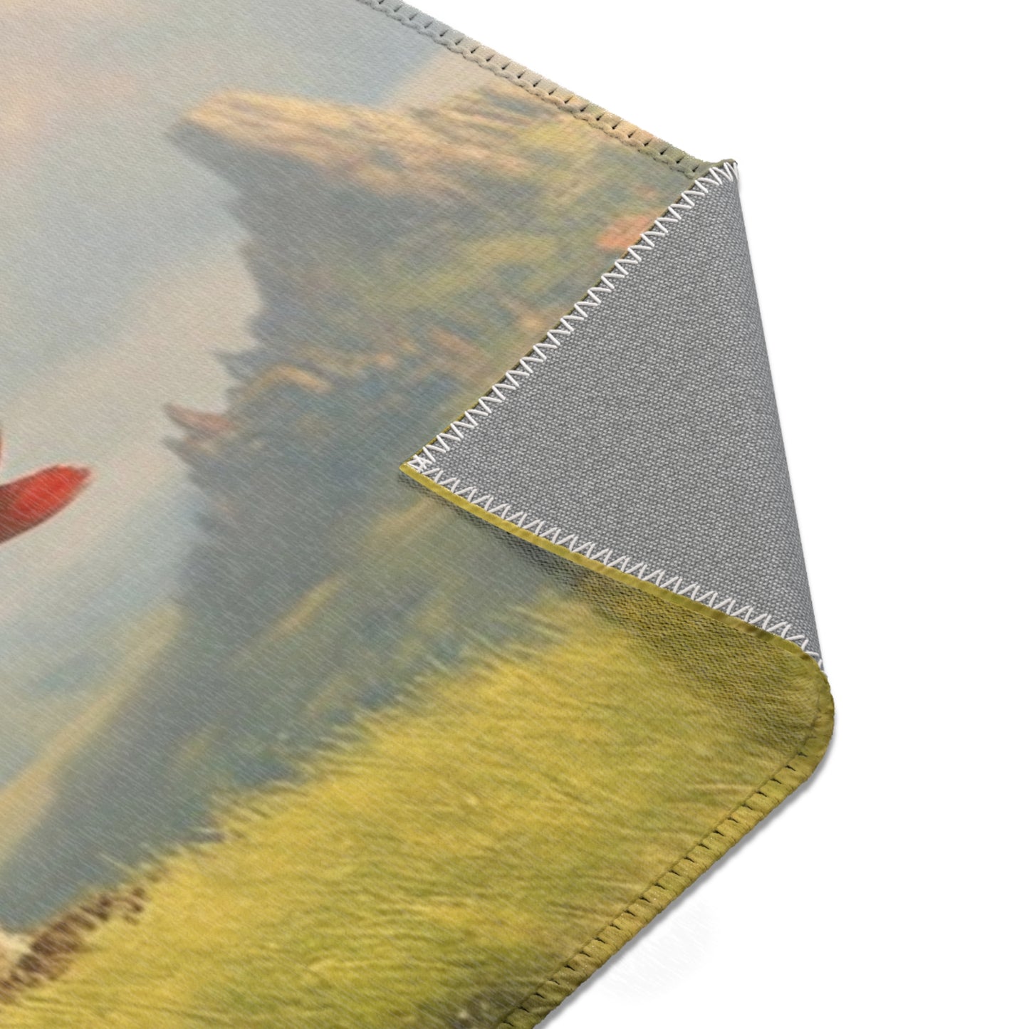 Skybound Falcon Riders Area Rug – Sunset Crest of the Winged Path