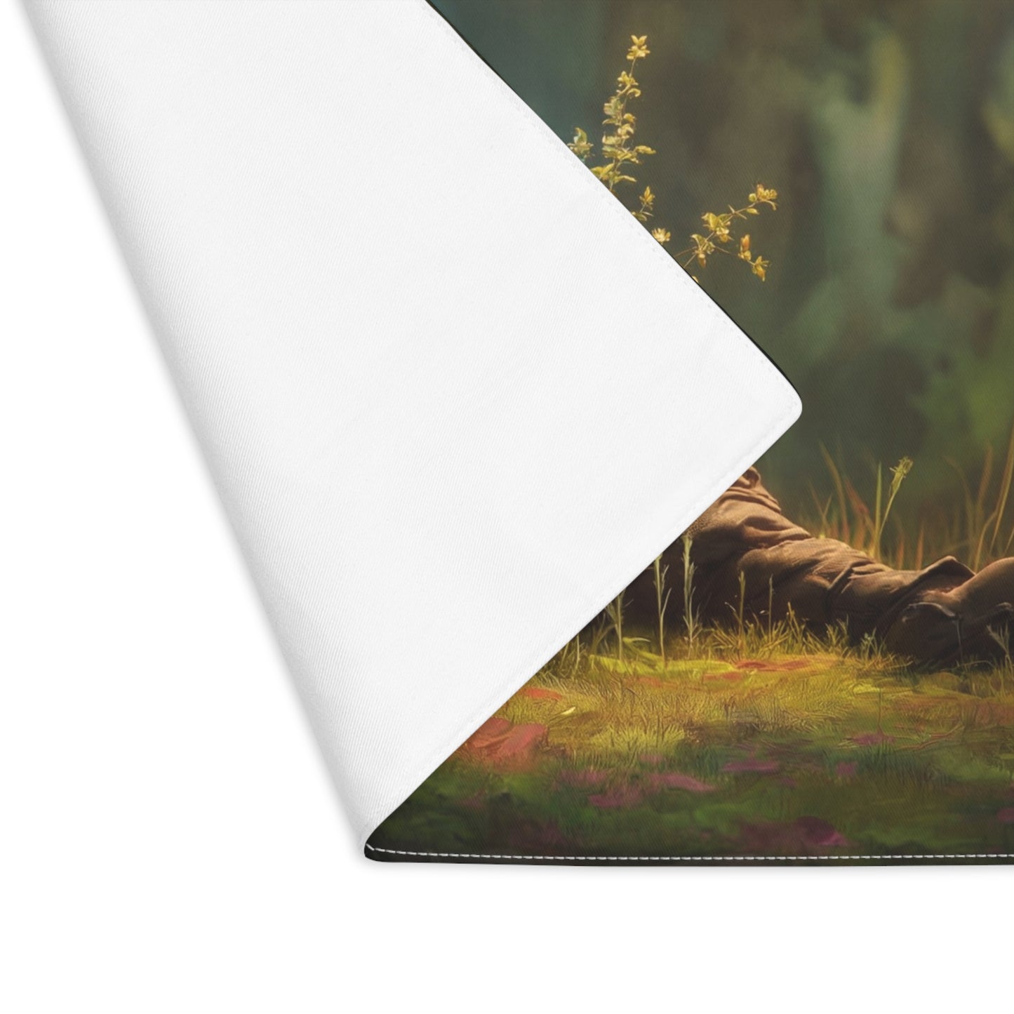 Forest Sentinel Placemat – Glowing Eye Guardian in Sunlit Grove