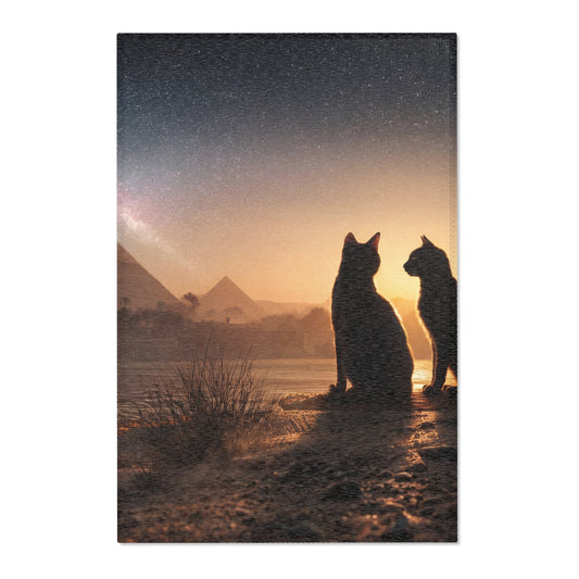 Starlit Pyramids Cat Rugs – Whispers of Ancient Sky