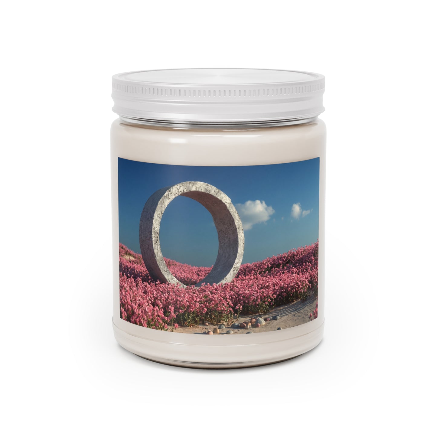 Celestial Ring Scented Soy Candles with White Lid, 9oz – Pink Bloom Portal