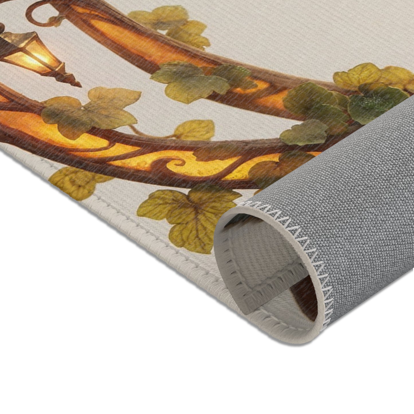 Whimsical Lantern Arch Rug – Golden Twilight Guardian
