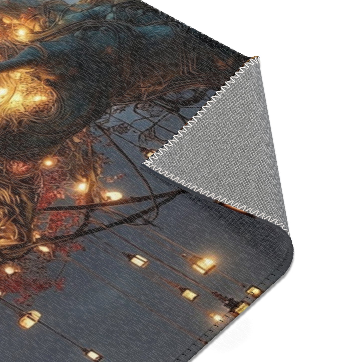 Luminous Wisp Tree Area Rug – Desert Nightglow Oasis