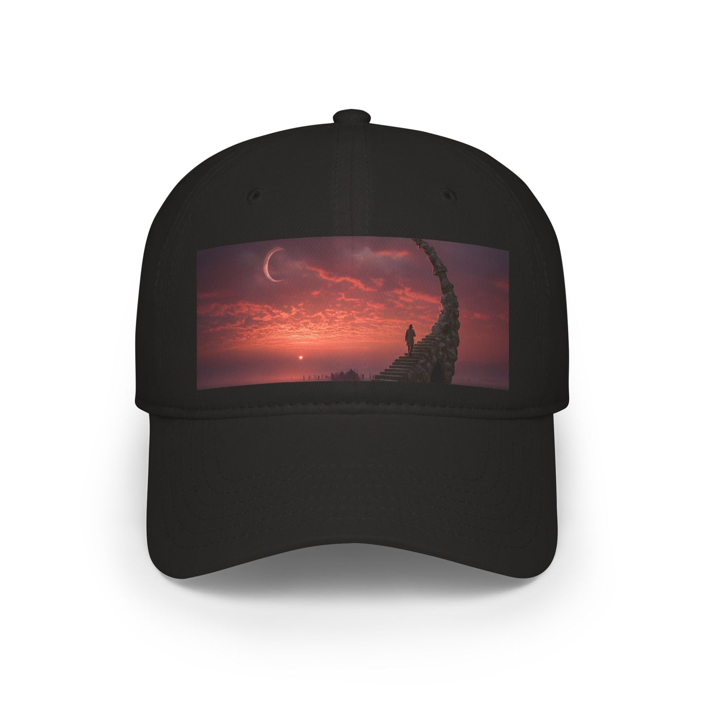Crescent Stairway Low Profile Baseball Cap – Fiery Twilight Pathway