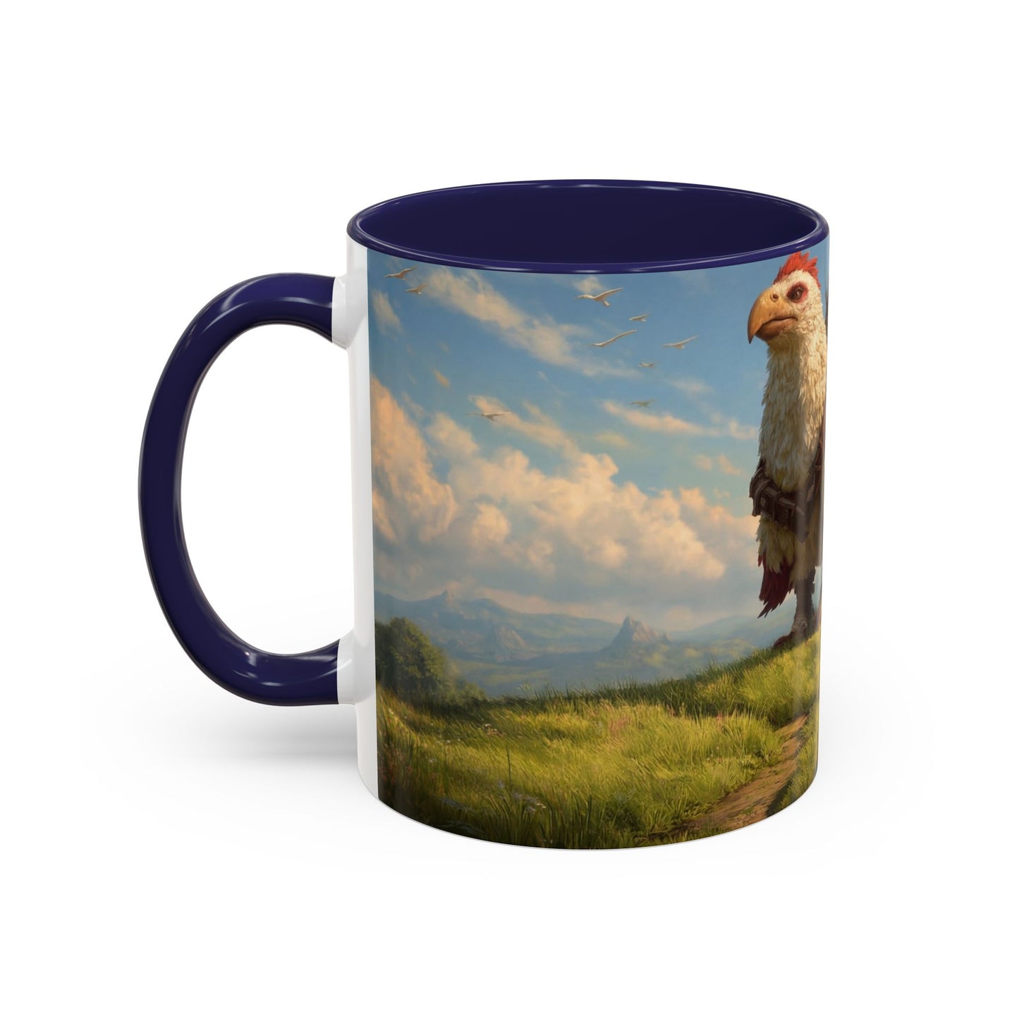 Great Aerie Pathfinder Mug – Dawn’s Flight Over Verdant Hills
