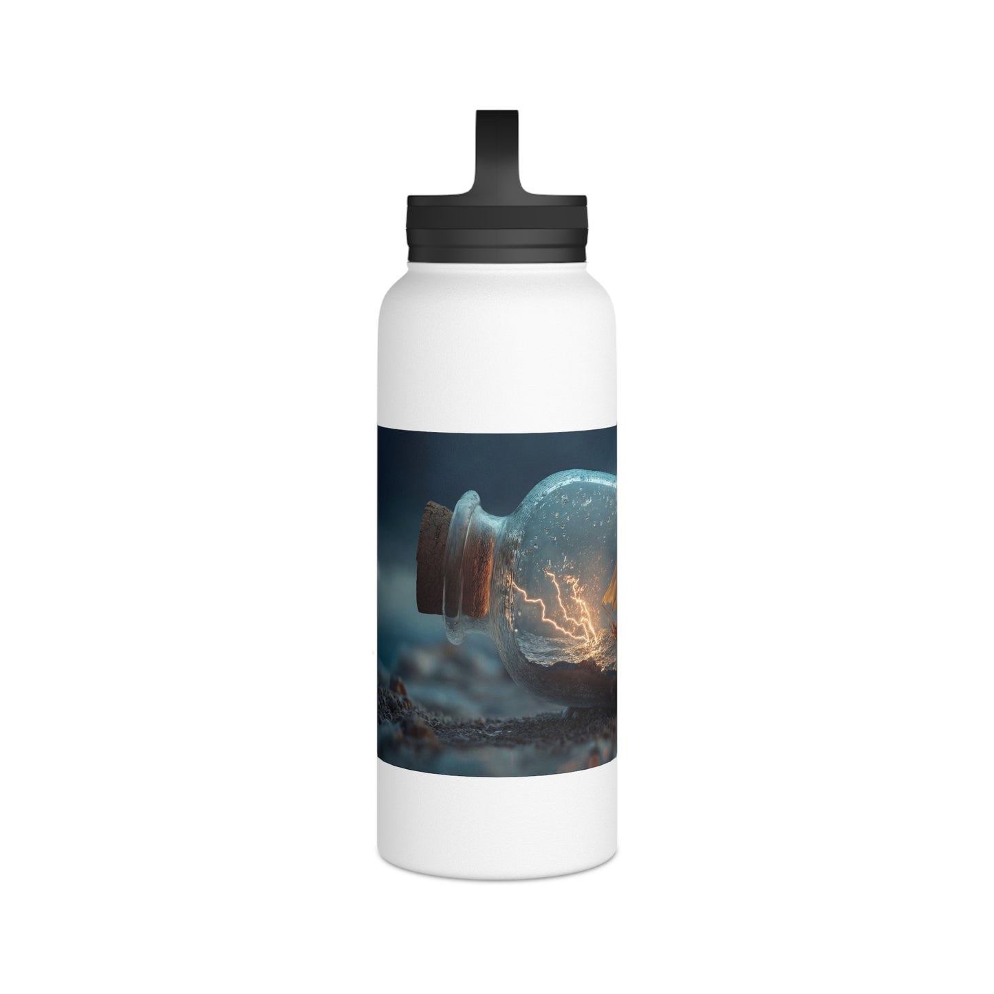 Stormbound Galleon Water Bottle – Handle Lid – Sea in a Bottle Dreamscape