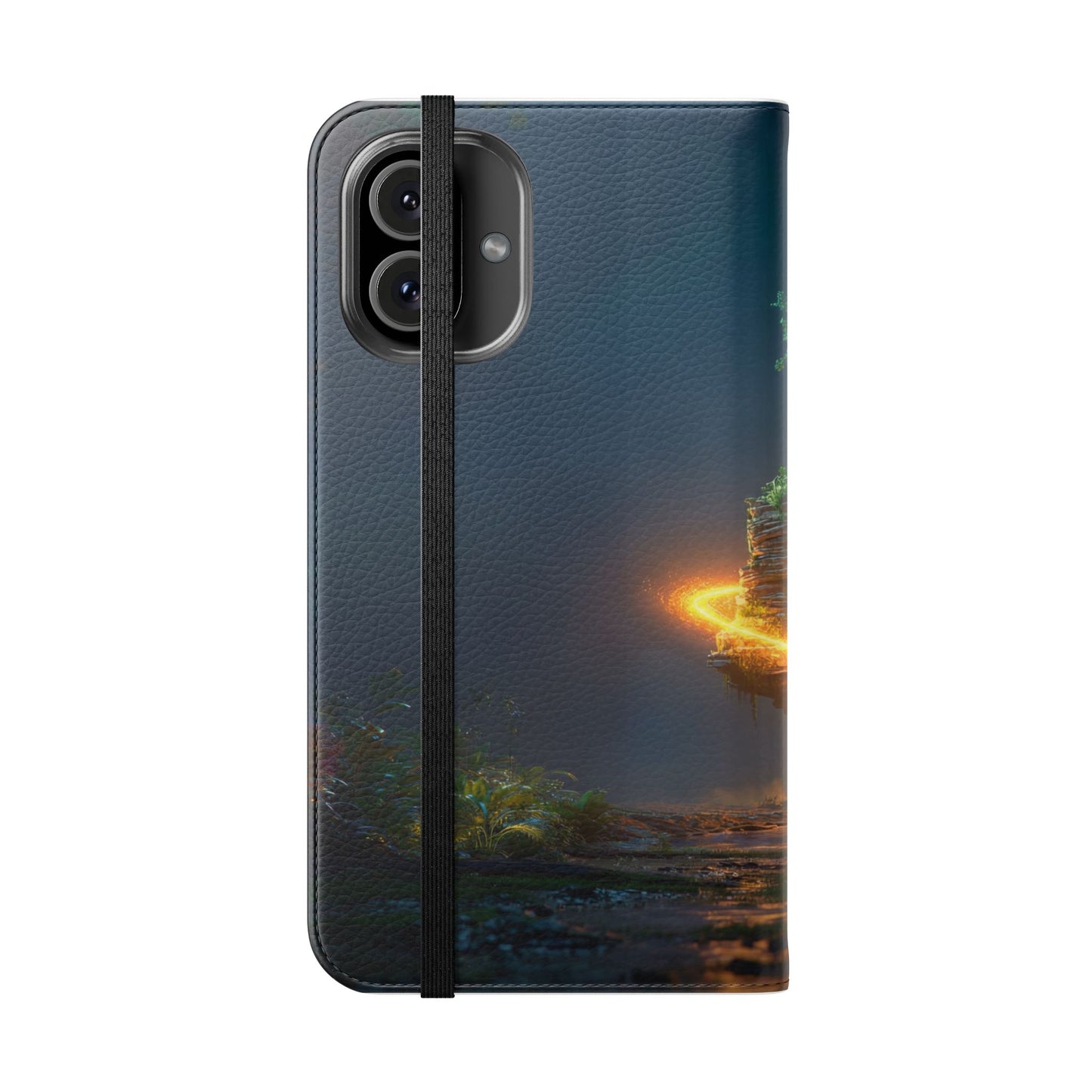 Luminous Floating Island Flip Cases – Amber Twilight Sanctuary
