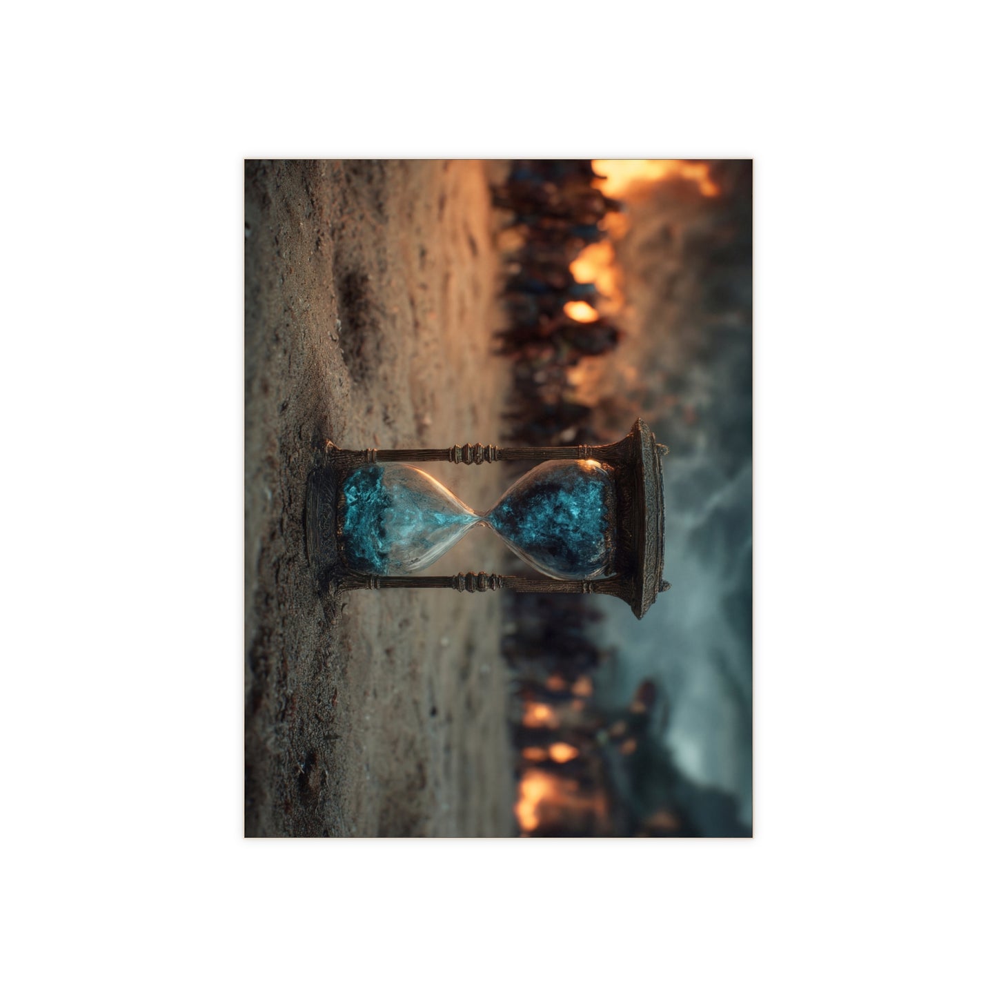Hourglass of Twilight Ceramic Photo Tile – Sands of Decisive Fate