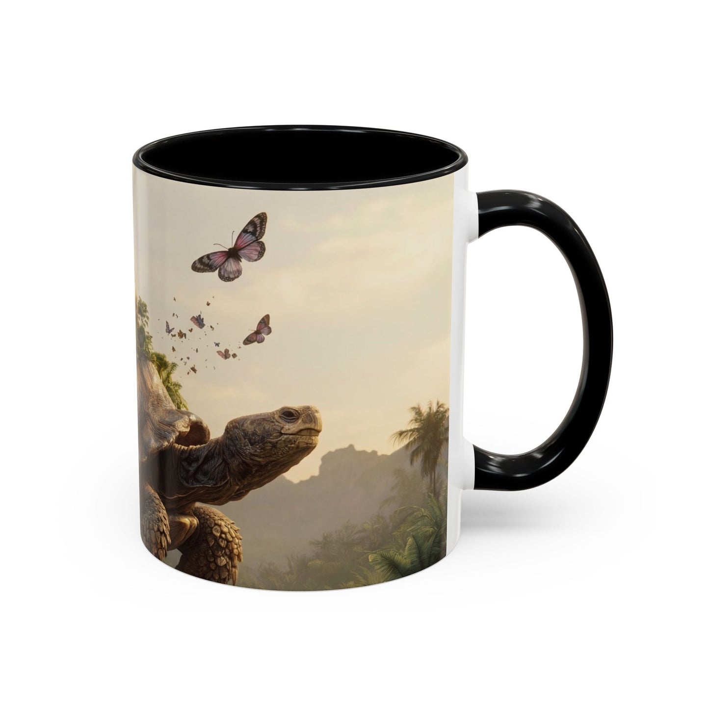 Castle Upon Turtle Shell Accent Coffee Mug (11, 15oz) – Sunset Sanctuary Dreamscape