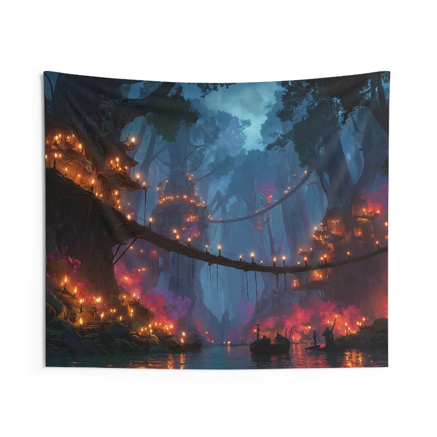Whispering Canopy Tapestries – Floating Lanterns Over Ancient Waterscape