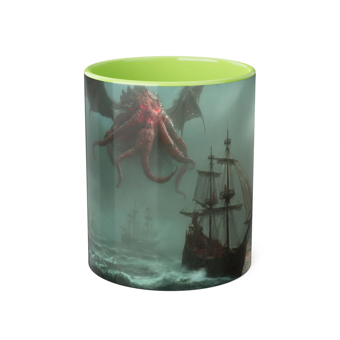 Leviathan’s Dawn Accent Mugs, 11oz – Crimson Sentinel Stormship Scene