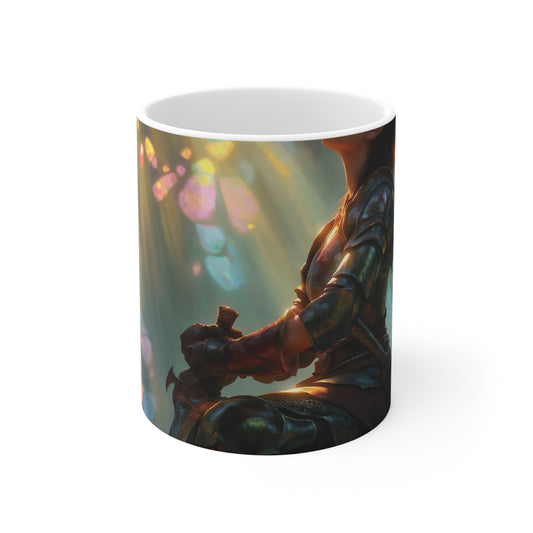 Sunlit Sentinel Ceramic Mugs (11oz\15oz\20oz) – Guardian of the Crystal Grove