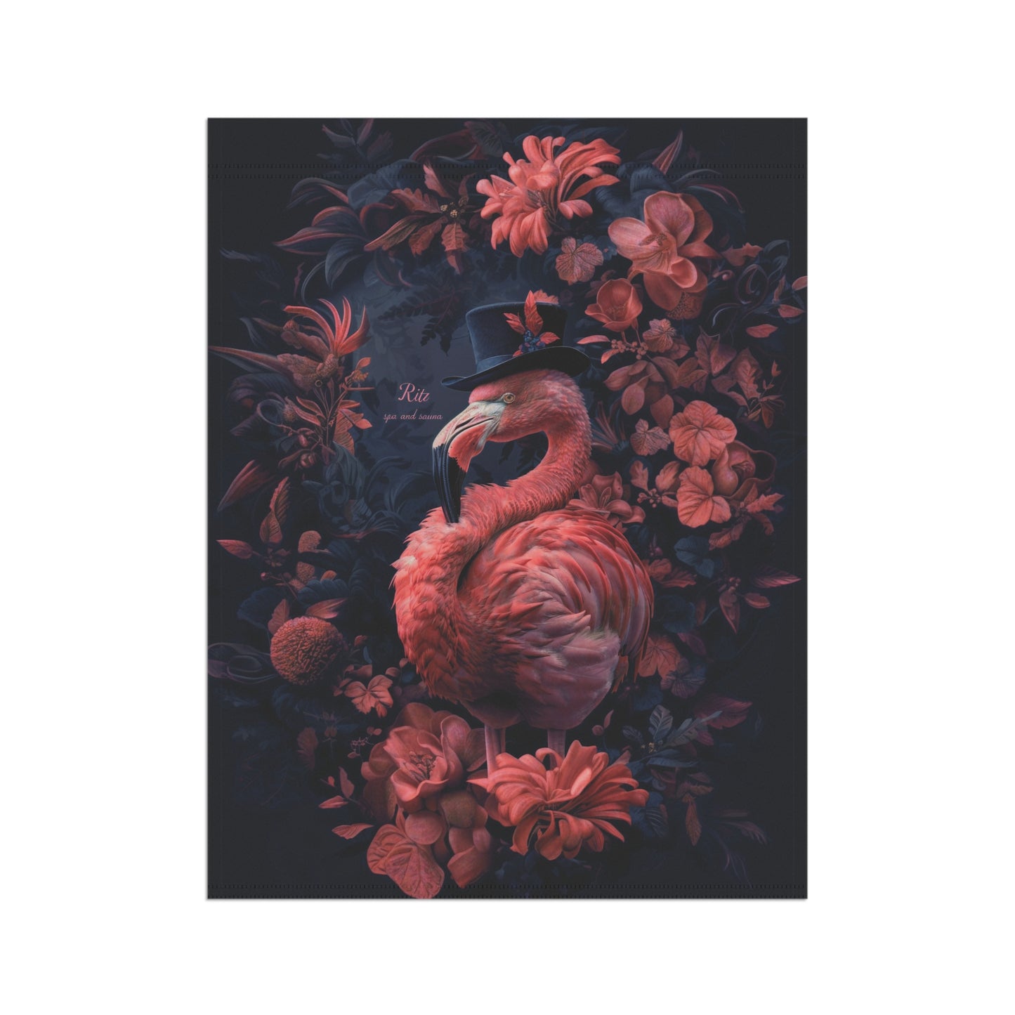 Elegant Flamingo in Top Hat - Garden Flag