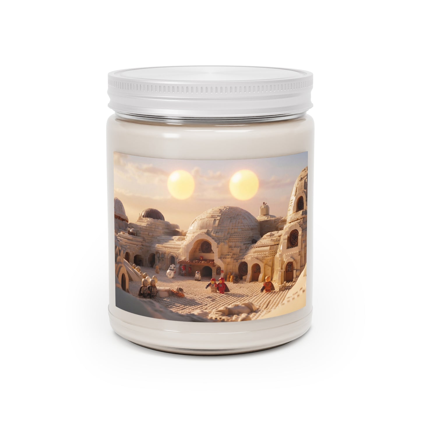 LEGO Tatooine Sunset Scented Soy Candles with White Lid, 9oz – Warm Sand & Starlight