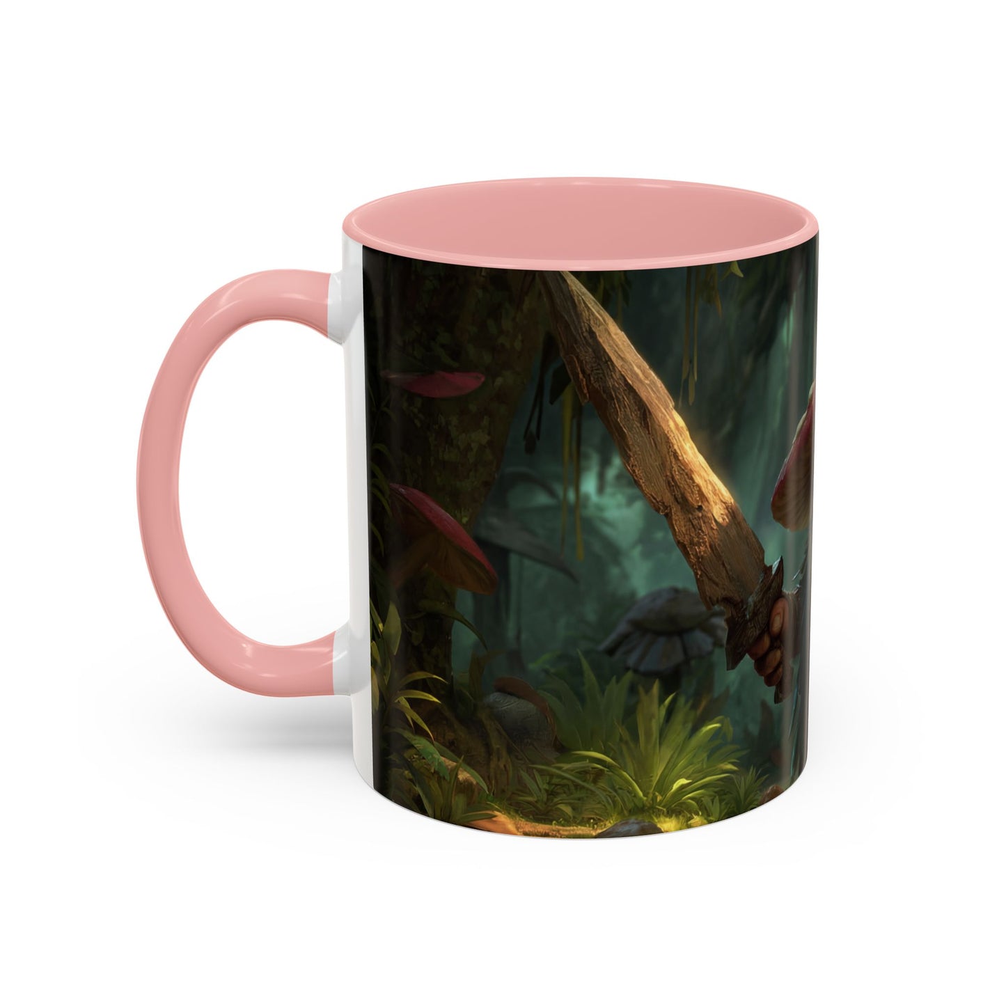 Mushroom Knight Accent Coffee Mug – Verdant Forest Guardian Sentinel