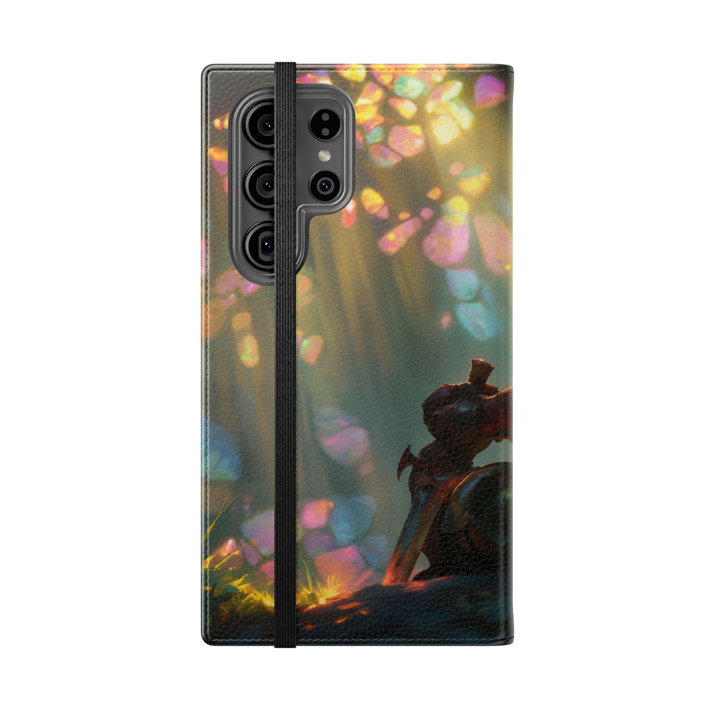 Crystal Grove Sentinel Flip Cases – Iridescent Forest Dawn Guardian