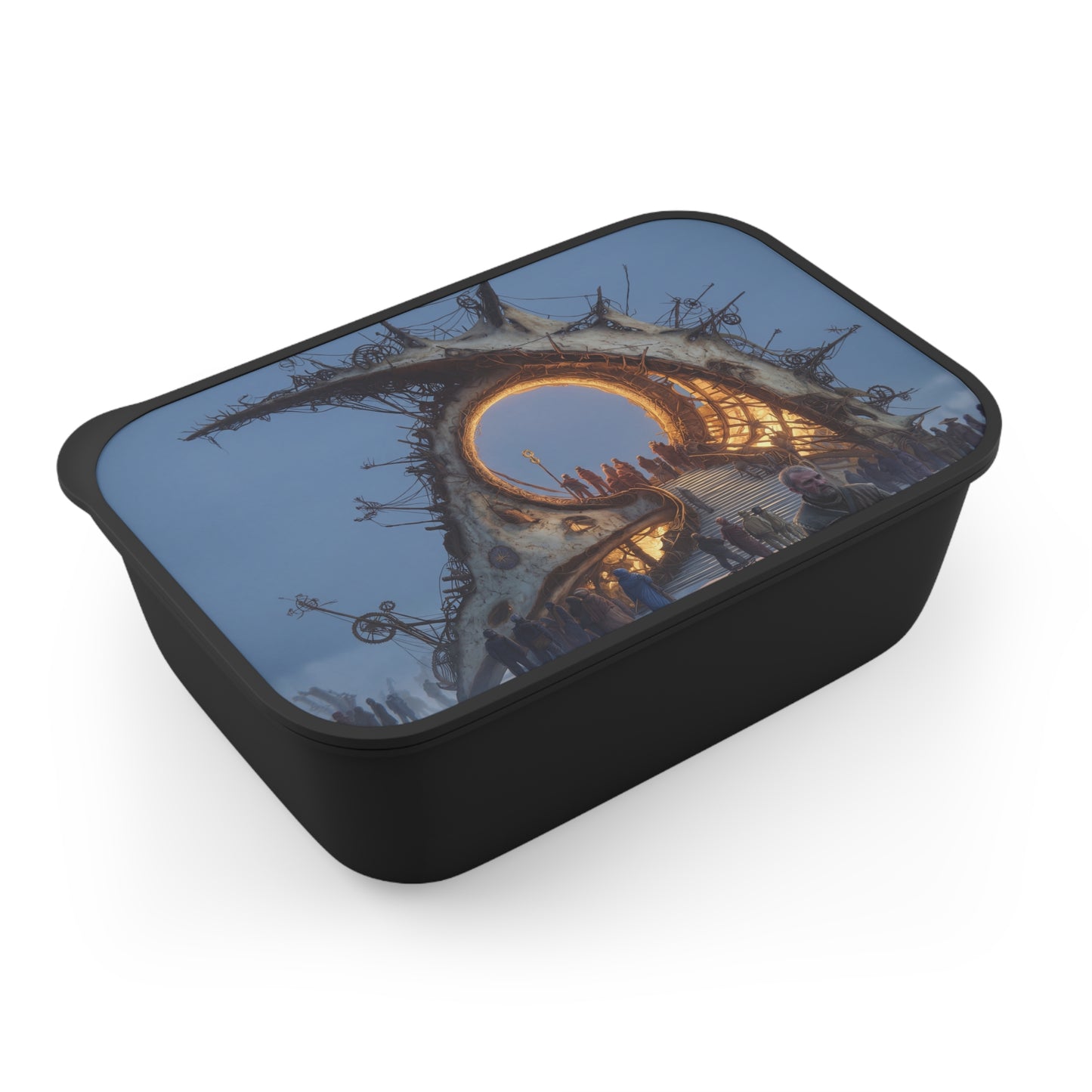 Celestial Threshold PLA Bento Box with Band and Utensils – Frostbound Pilgrimage