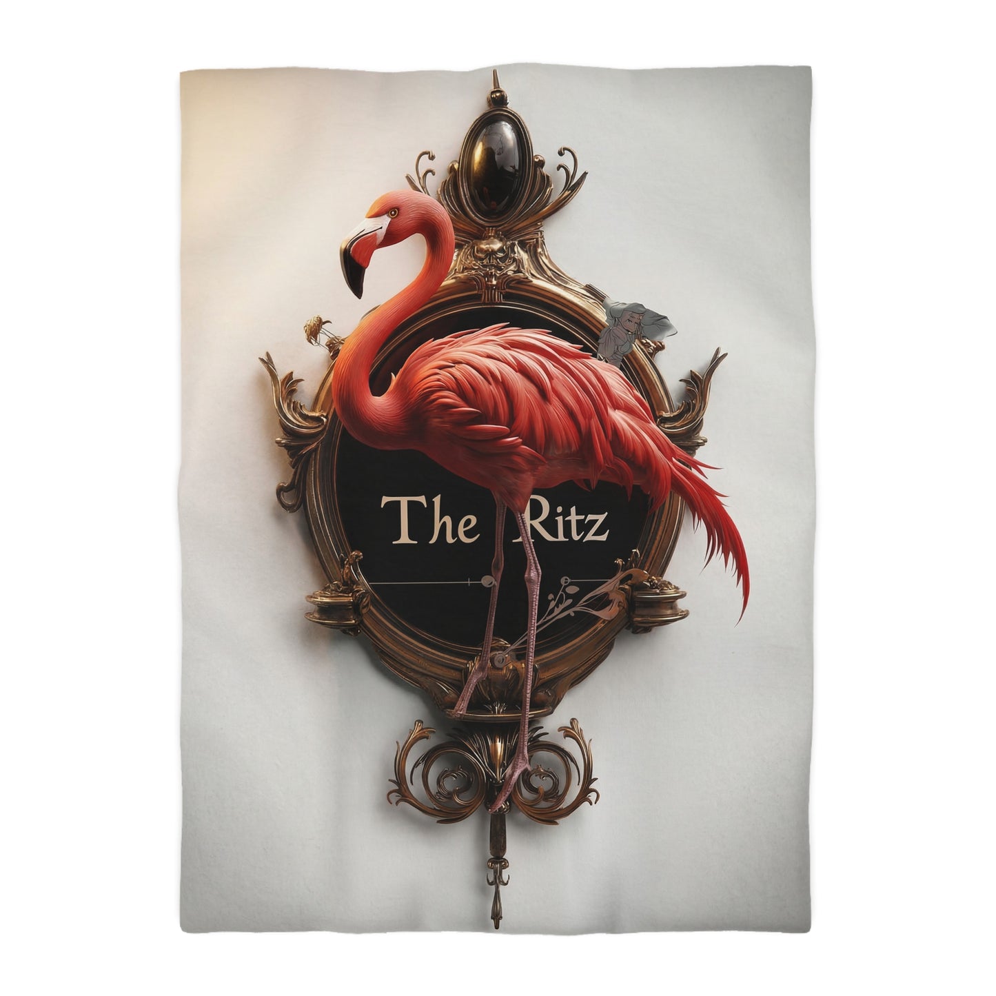 Regal Flamingo Wall Clock – The Ritz Elegance in Warm Gold