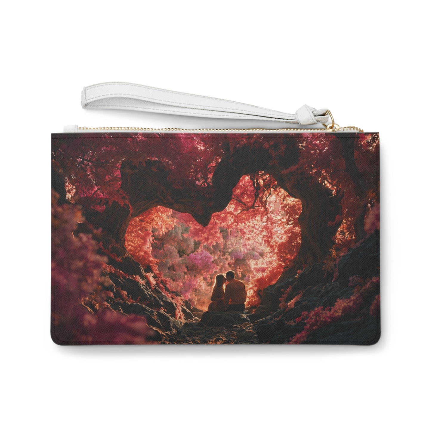 Crimson Canopy Clutch Bag – Whispering Love in the Heartwood Grove