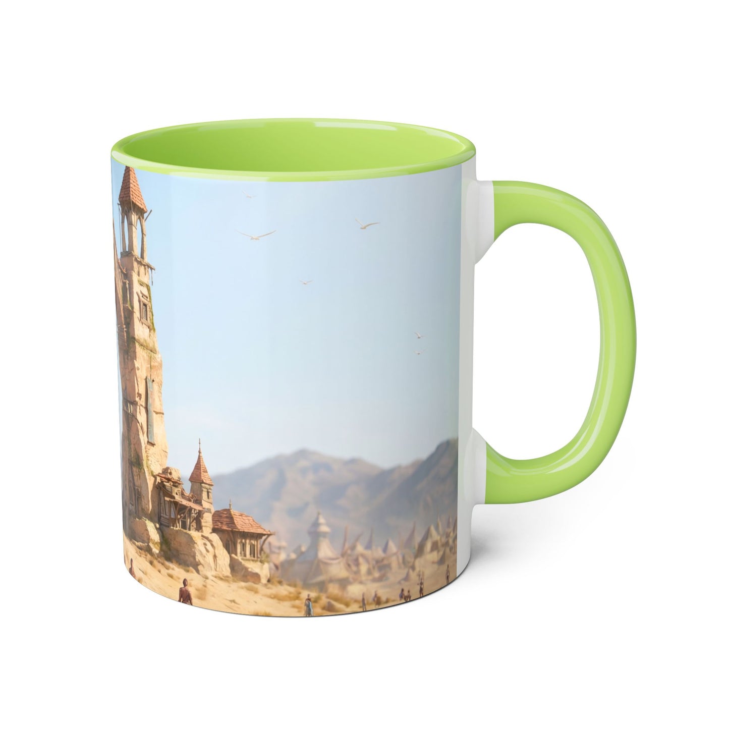 Dusty Gate Guardian Accent Mugs, 11oz – Sandstone Sentinel Archway