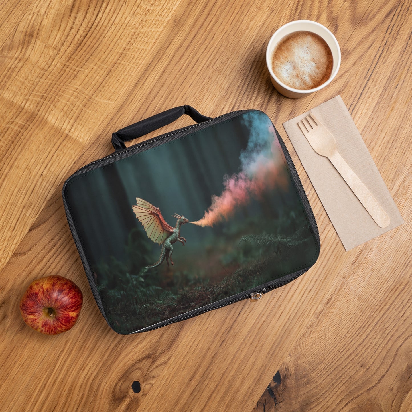 Chromatic Dragon Lunch Bag – Forest Fireworks in Motion