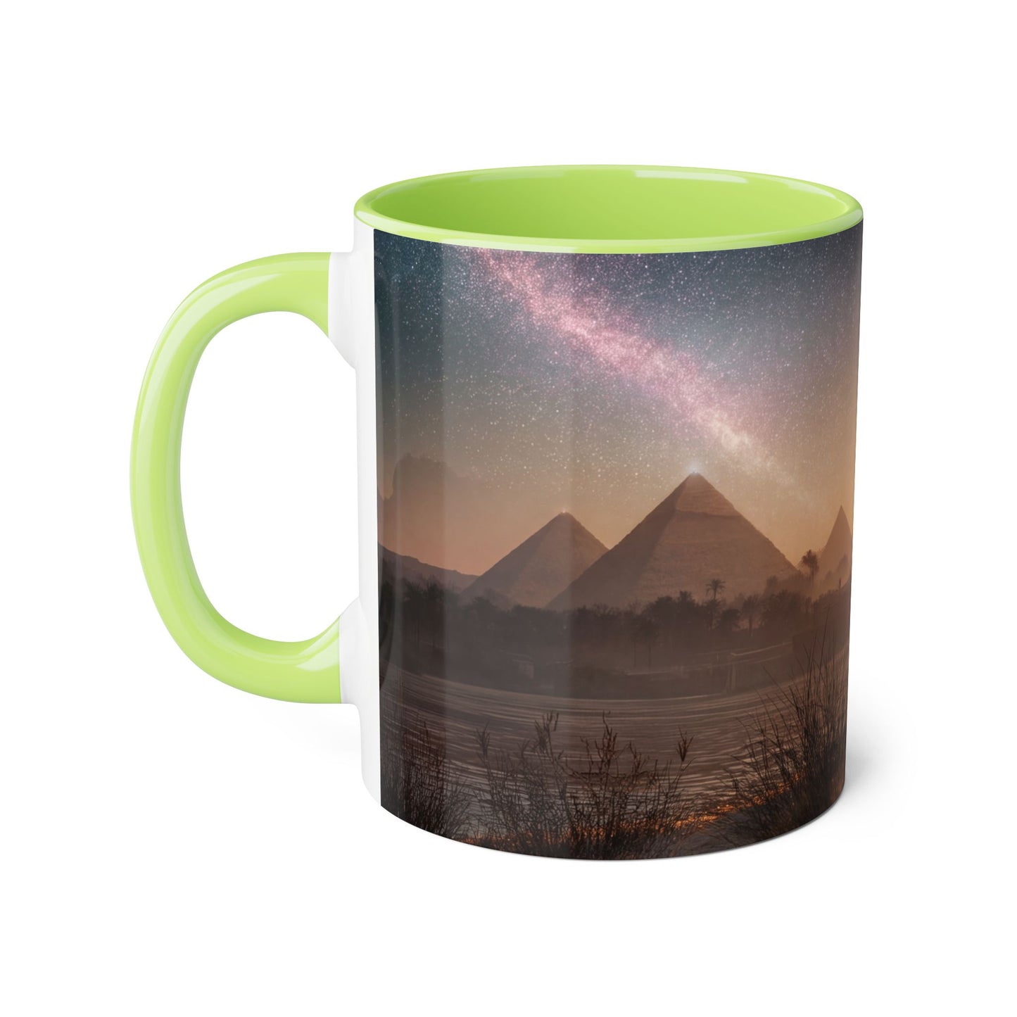 Twin Cats at the Pyramids Accent Mugs, 11oz – Nile Starlight Silhouette