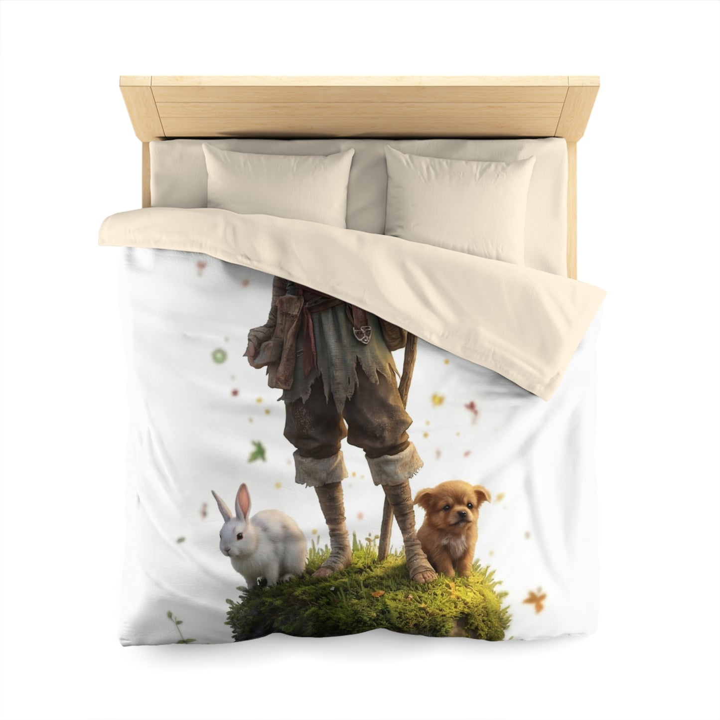 Forest Sentinel Microfiber Duvet Cover – Luminescent Deerhorn Guardian Dreamscape