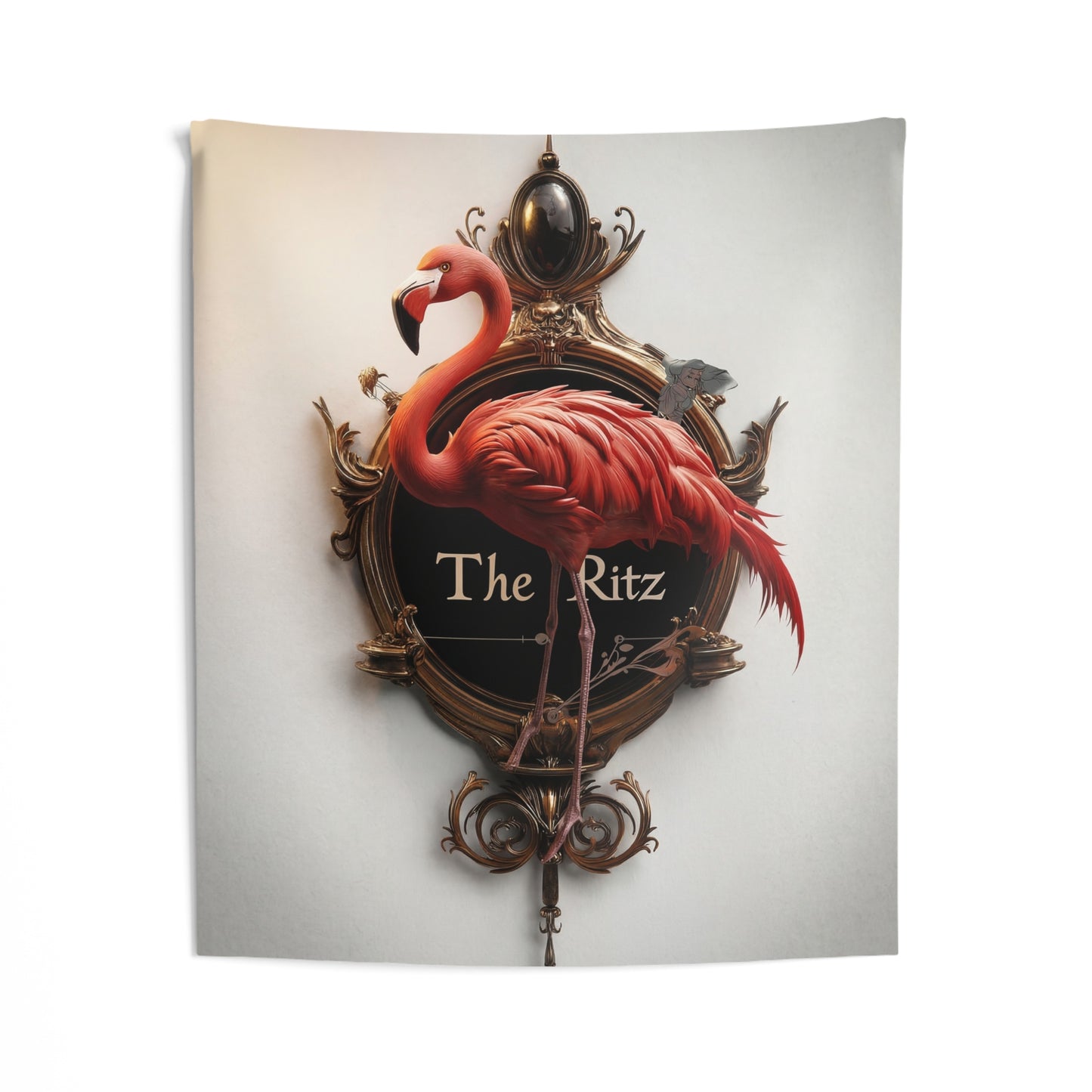 Regal Flamingo Wall Tapestry – The Ritz Elegance in Gilded Ornament