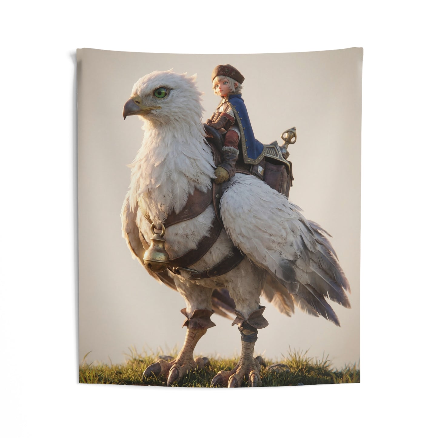 White Eagle Rider Indoor Wall Tapestries – Sunset Skybound Companion