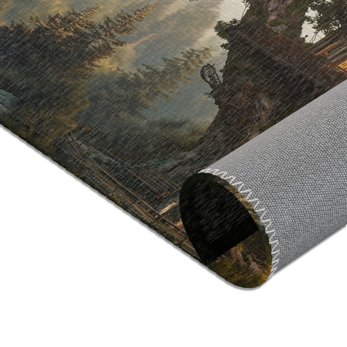 Treehouse Sanctuary Area Rug – Golden Twilight Haven