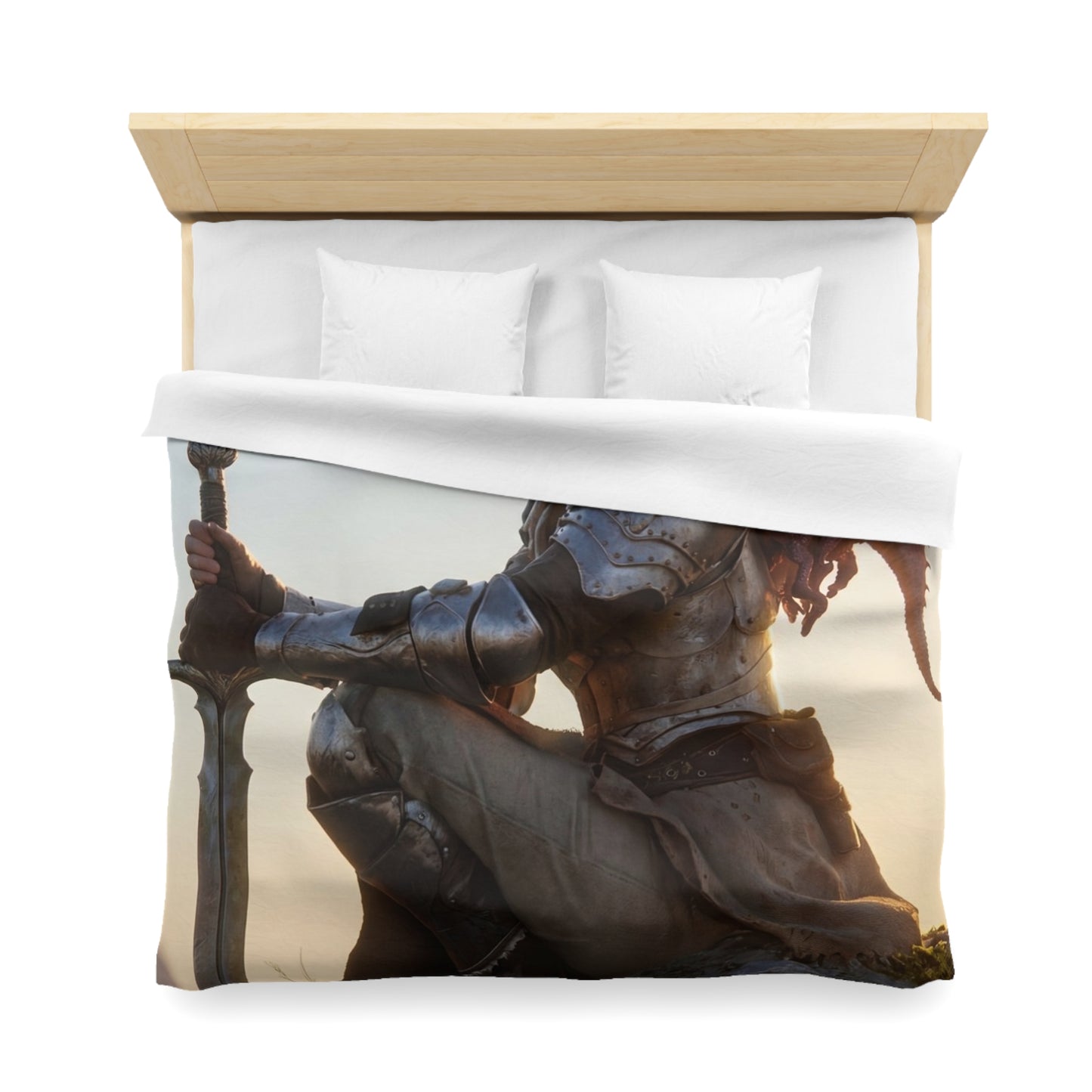 Dragon-Scale Sentinel Microfiber Duvet Cover – Sunset Peak Alliance