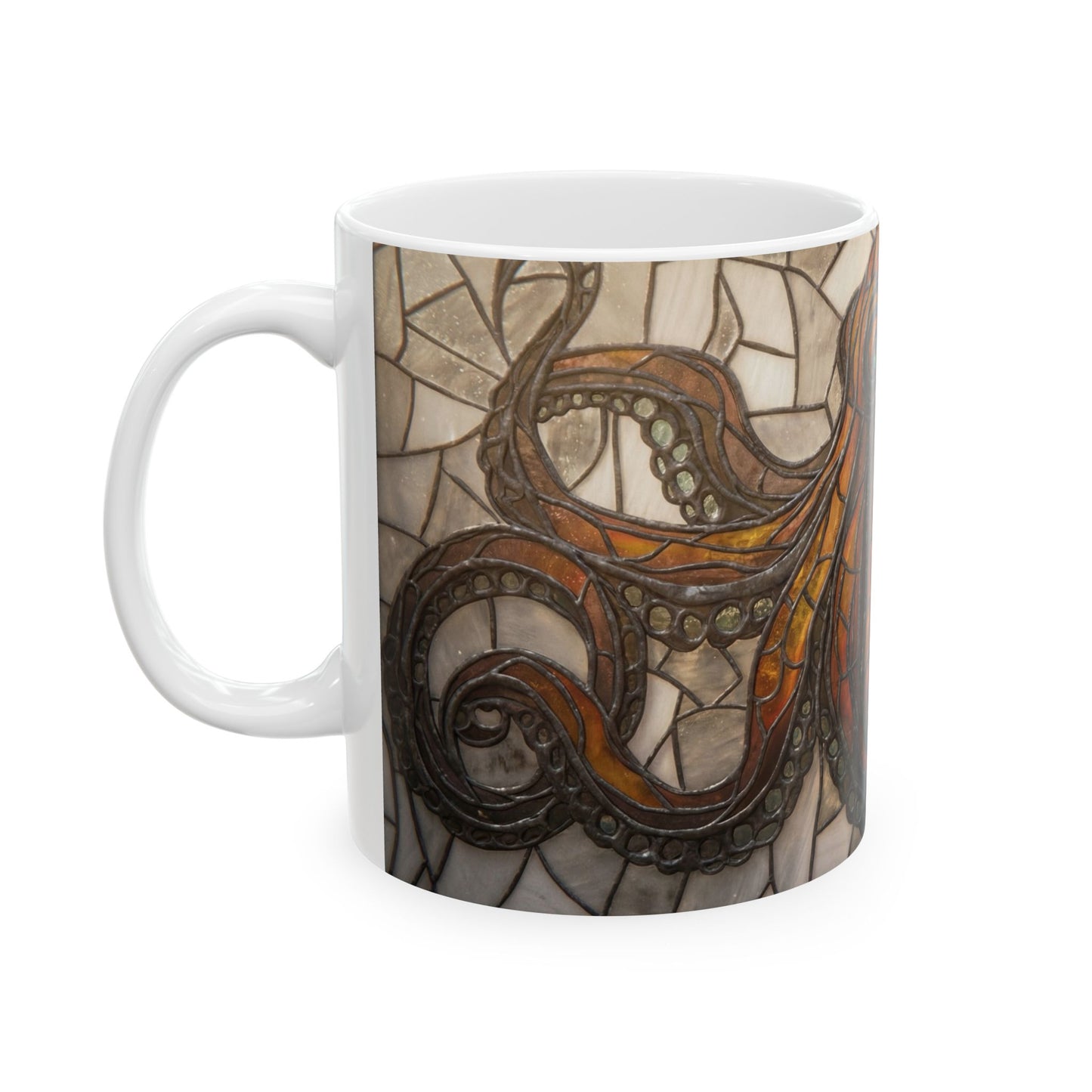 Stained Glass Octopus Ceramic Mug – Amber Tide Artistry