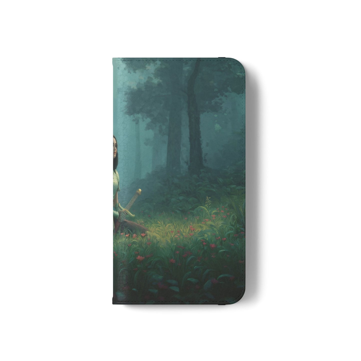 Woodland Sentinel Flip Cases – Green Knight in Misty Grove