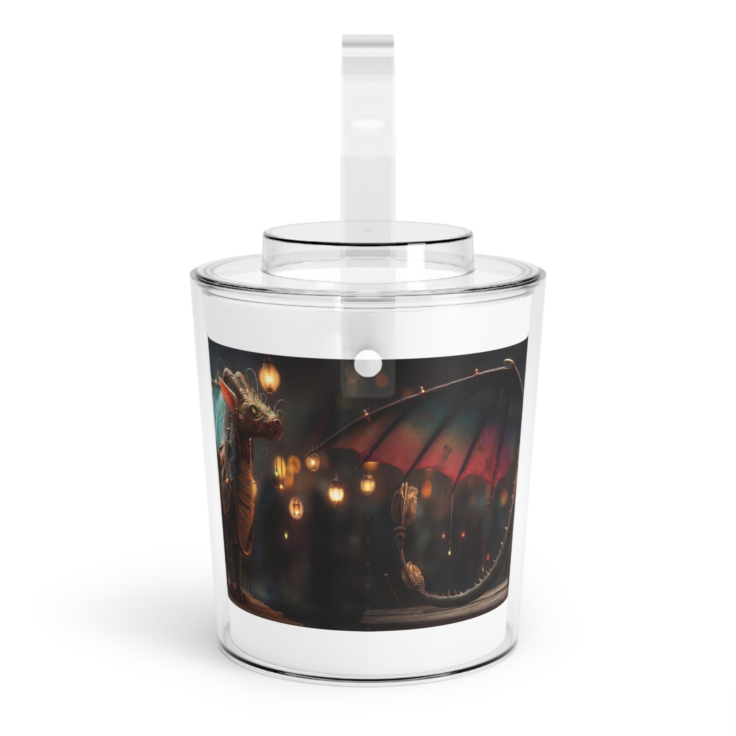 Celestial Dragon Ice Bucket with Tongs – Twilight Market Guardian