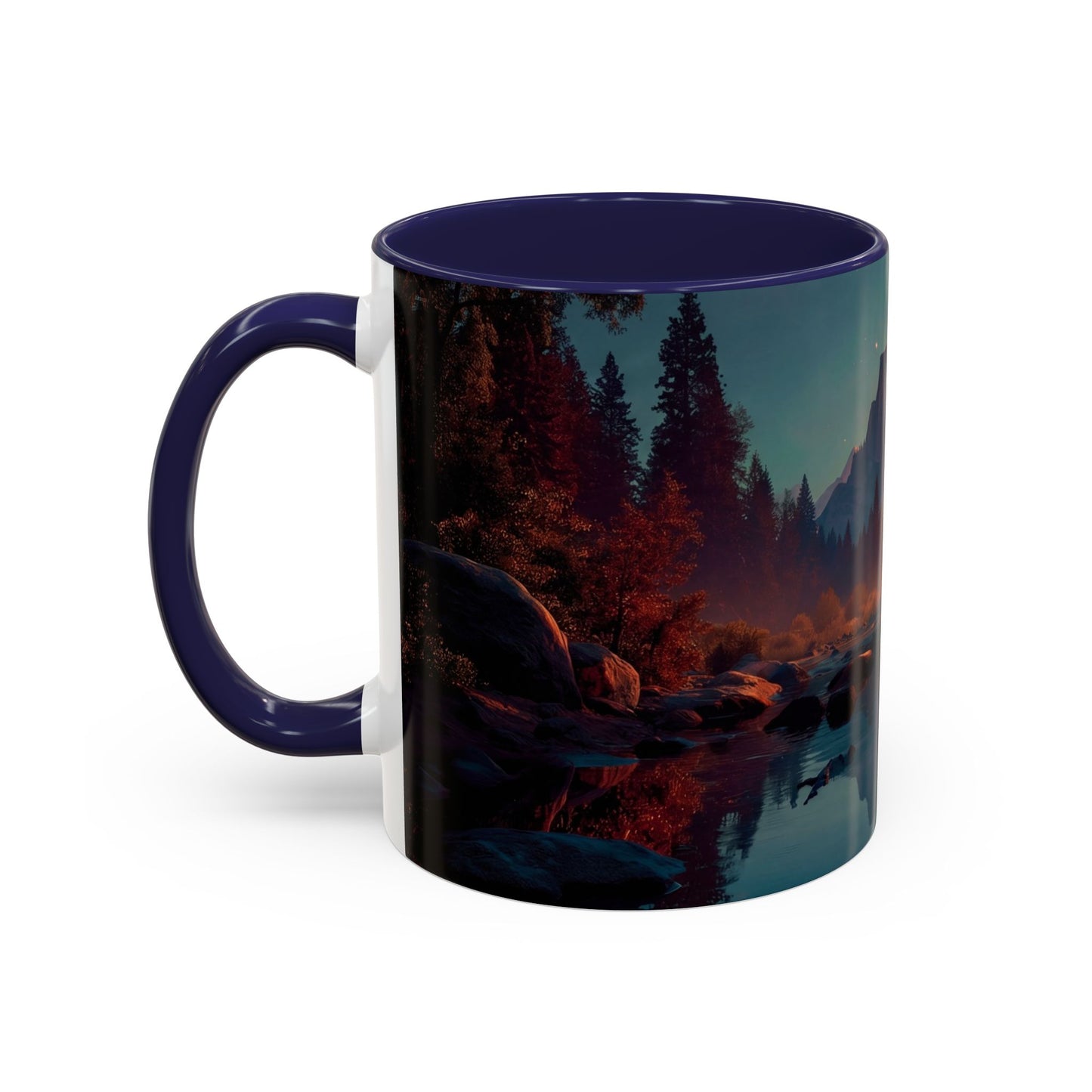 Celestial Reflections Accent Coffee Mug (11, 15oz) – Half Dome’s Starlit Mirror