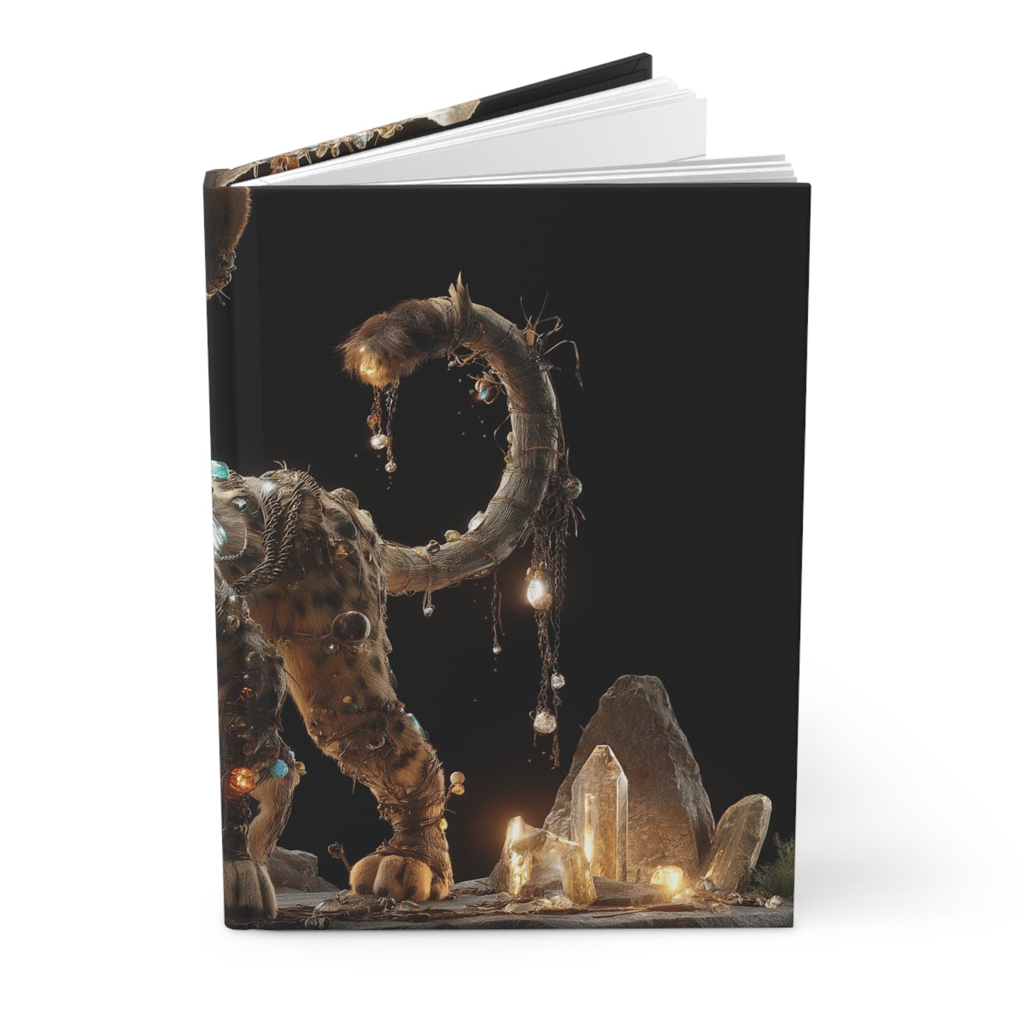 Crystal Jaguar Hardcover Journal Matte – Whimsical Guardian of the Stone Circle