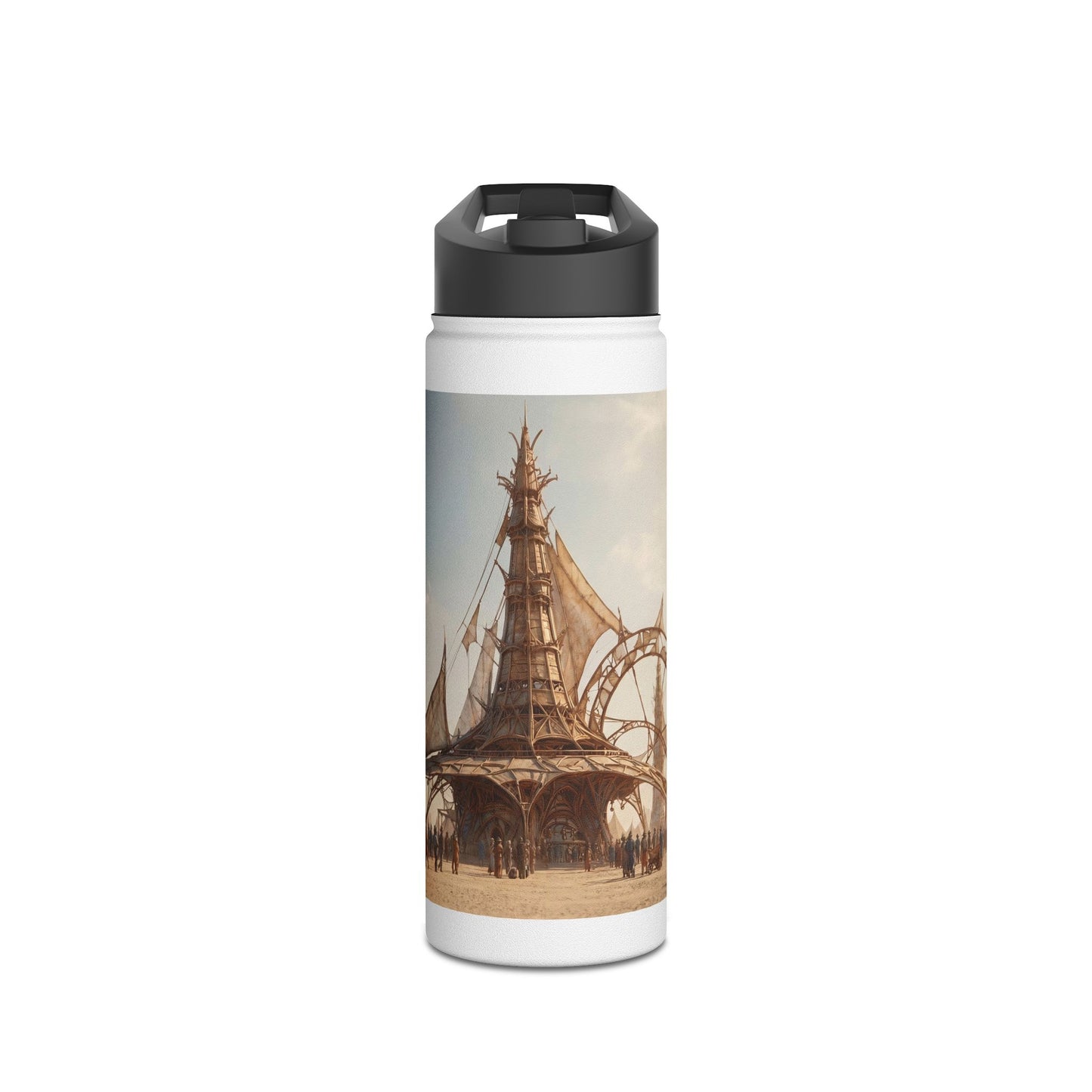 Desert Cathedral of Wind Stainless Steel Water Bottle, Standard Lid – Sun-Drenched Aetherian Market