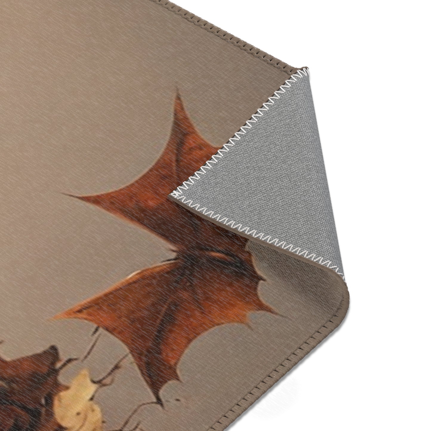 Batwing Corgi Area Rug – Moonlit Skull Throne Fantasy