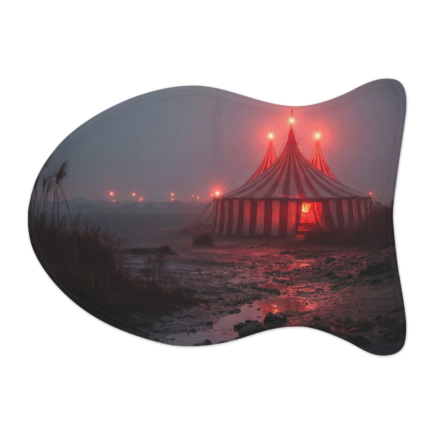 Crimson Circus Tent Pet Feeding Mats – Midnight Carnival Glow