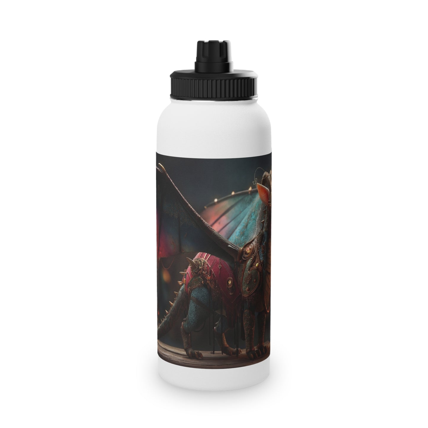Celestial Dragon Stainless Steel Water Bottle, Sports Lid – Twilight Parade Guardian