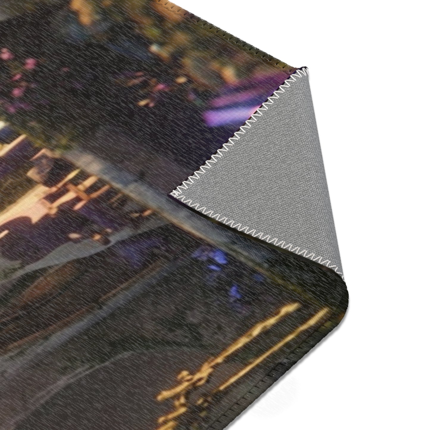 Whispering Clocktower Area Rug – Twilight Magic in Stone