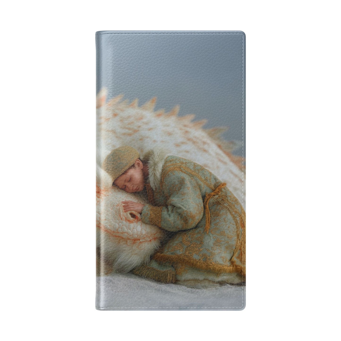 Sleeping Child and Dragon Flip Cases – Snowy Guardian Embrace