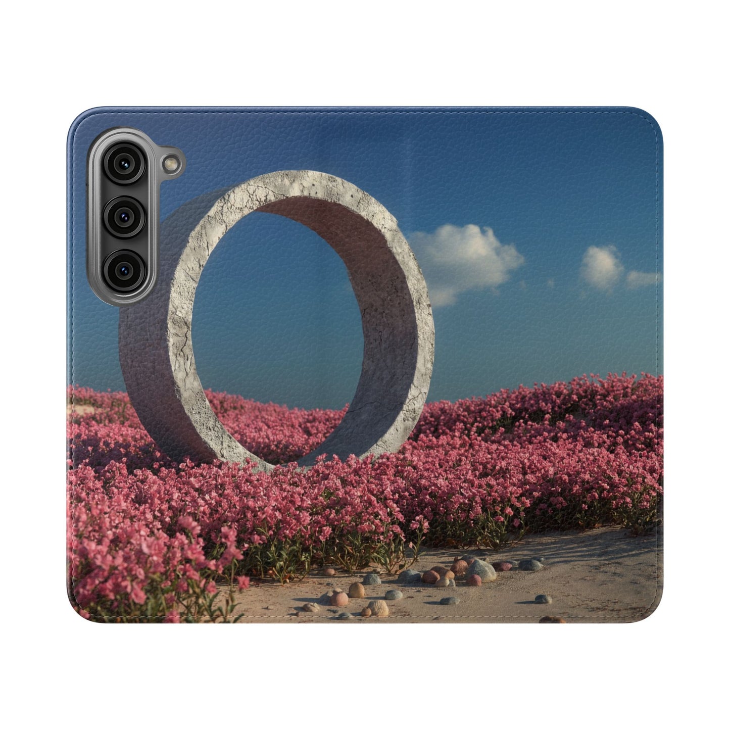 Stone Circle Flip Cases – Pink Flower Field Monument