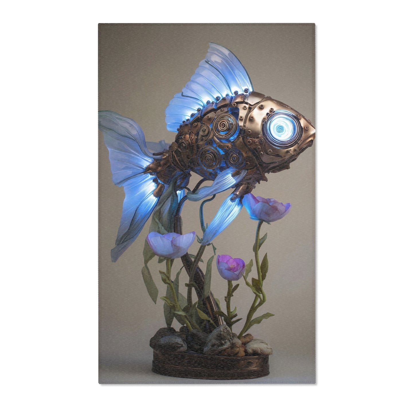Steampunk Goldfish Area Rugs – Liquid Light Beneath the Bloom